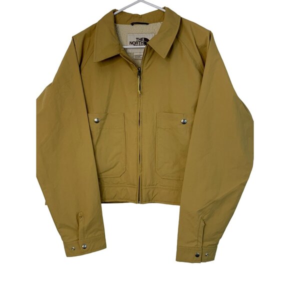 The North Face women’s work jacket  Fleece-Lined NF0A7URY Size L tan EUC 7351 - Picture 5 of 15